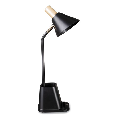 Image of Wellness Series Merge LED Desk Lamp with Wireless Charging, 18.25" High, Black, Ships in 4-6 Business Days