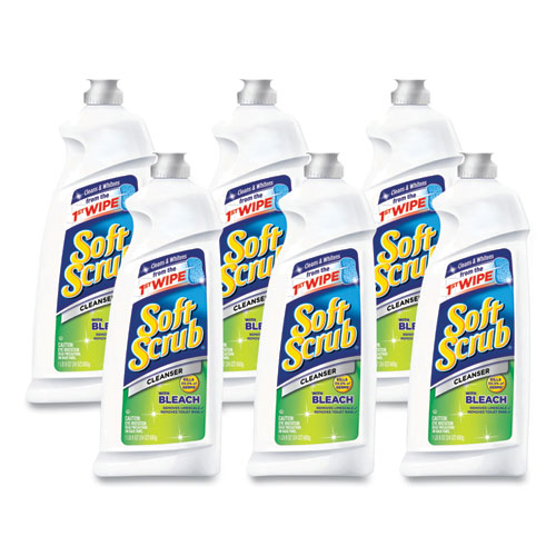 Image of Soft Scrub® Cleanser With Bleach Commercial 36 Oz Bottle, 6/Carton