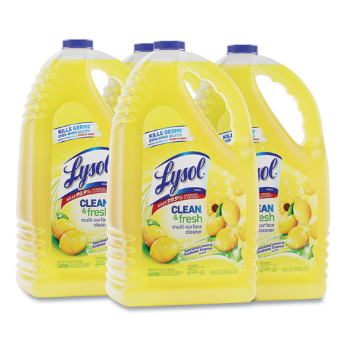 Lysol® Brand Clean And Fresh Multi-Surface Cleaner, Sparkling Lemon And Sunflower Essence, 144 Oz Bottle, 4/Carton