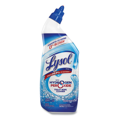 LYSOL® Brand Toilet Bowl Cleaner with Hydrogen Peroxide, Ocean Fresh Scent, 24 oz, 9/Carton