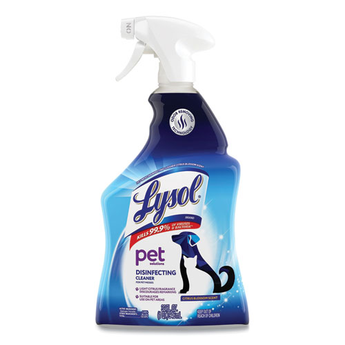 LYSOL® Brand Pet Solutions Disinfecting Cleaner, Citrus Blossom, 32 oz Trigger Bottle, 9/Carton