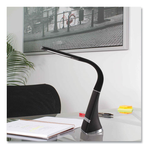 Wellness Series Recharge LED Desk Lamp, 10.75" to 18.75" High, Black, Ships in 1-3 Business Days