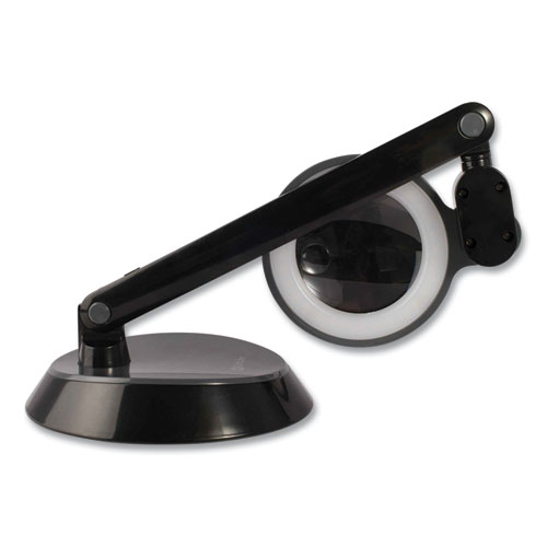 Space-Saving LED Magnifier Desk Lamp, 14" High, Black