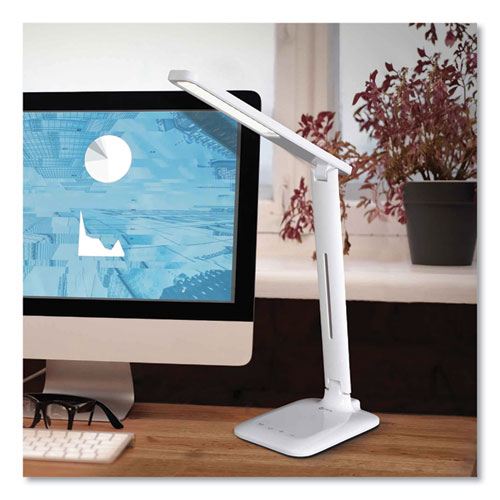 Wellness Series Slimline LED Desk Lamp, 5" to 20.25" High, White