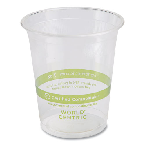 Image of PLA Clear Cold Cups, 7 oz, Clear, 2,000/Carton