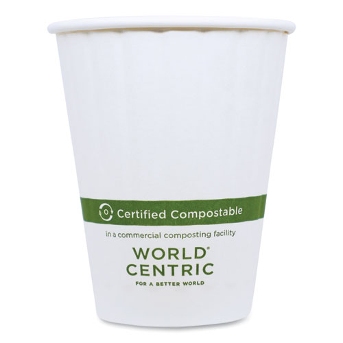 Image of Double Wall Paper Hot Cups, 8 oz, White, 1,000/Carton