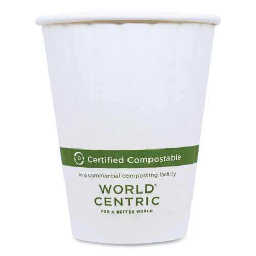 Paper Hot Cups, 16 oz, White, 1,000/Carton - Zerbee