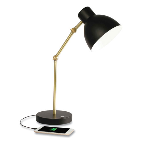 Image of Wellness Series Direct LED Desk Lamp, 4" to 18" High, Brass, Ships in 4-6 Business Days