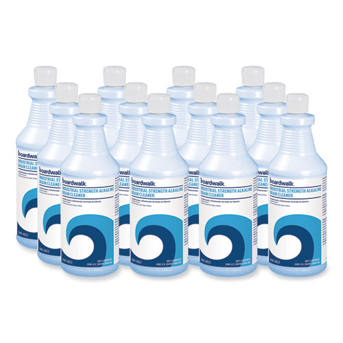 Industrial Strength Alkaline Drain Cleaner, 32 oz Bottle, 12/Carton