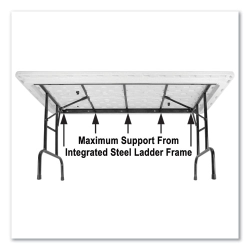 Adjustable Folding Tables, Rectangular, 60" x 30" x 22" to 32", Gray Granite Top, Black Legs, 4/Pallet