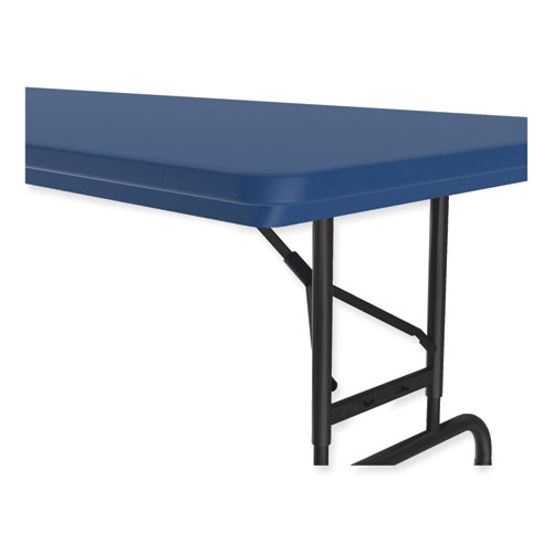 Adjustable Folding Tables, Rectangular, 60" x 30" x 22" to 32", Blue Top, Black Legs, 4/Pallet