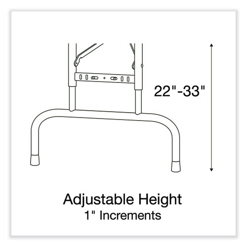 Adjustable Folding Table, Rectangular, 48" x 24" x 22" to 32", Red Top, Black Legs, 4/Pallet