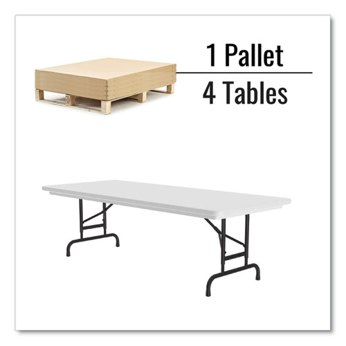 Adjustable Folding Tables, Rectangular, 60" x 30" x 22" to 32", Gray Granite Top, Black Legs, 4/Pallet