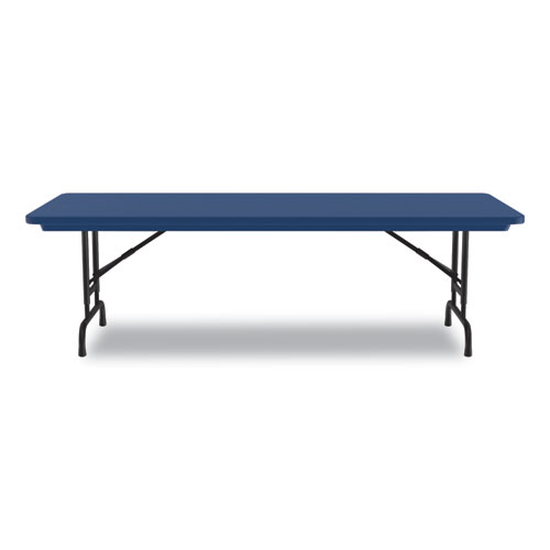 Adjustable Folding Tables, Rectangular, 60" x 30" x 22" to 32", Blue Top, Black Legs, 4/Pallet