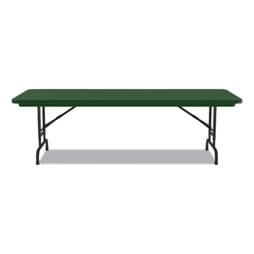 Adjustable Folding Tables, Rectangular, 60" x 30" x 22" to 32", Green Top, Black Legs, 4/Pallet