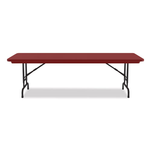 Adjustable Folding Tables, Rectangular, 60" x 30" x 22" to 32", Red Top, Black Legs, 4/Pallet