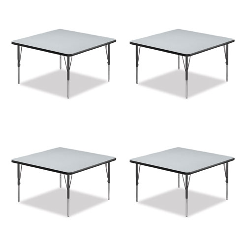 Image of Adjustable Activity Tables, Square, 48" x 48" x 19" to 29", Gray Top, Black Legs, 4/Pallet, Ships in 4-6 Business Days