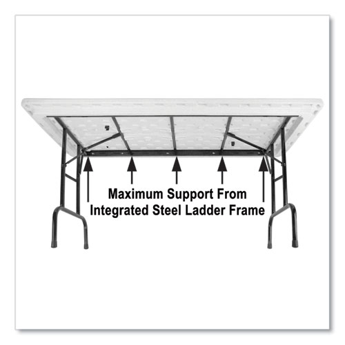 Adjustable Folding Tables, Rectangular, 60" x 30" x 22" to 32", Blue Top, Black Legs, 4/Pallet