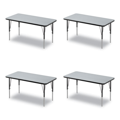 Adjustable Activity Table, Rectangular, 48" x 24" x 19" to 29", Granite Top, Black Legs, 4/Pallet, Ships in 4-6 Business Days
