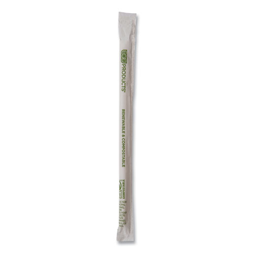 Eco-Products® Renewable and Compostable PHA Straws, 7.75", Natural White, 2,000/Carton