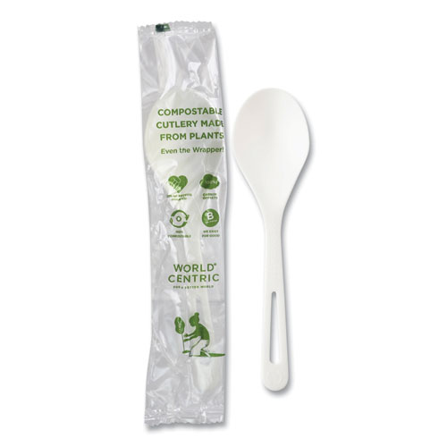 Image of TPLA Compostable Cutlery, Soup Spoon, White, 750/Carton