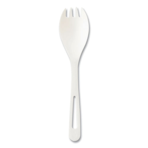 TPLA Compostable Cutlery, Spork, White, 1,000/Carton