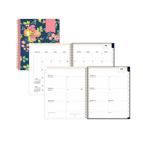 Blue Sky® Day Designer Peyton Create-Your-Own Cover Weekly/Monthly Planner, Floral, 11 x 8.5, Navy, 12-Month (July to June): 2023-2024