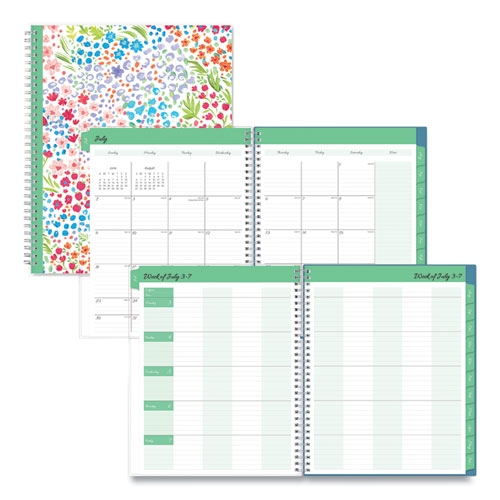 Image of Blue Sky® Ditsy Create-Your-Own Cover Weekly/Monthly Teacher Lesson Planner, Two-Page Spread (Nine Classes), 11 X 8.5, 2023 To 2024