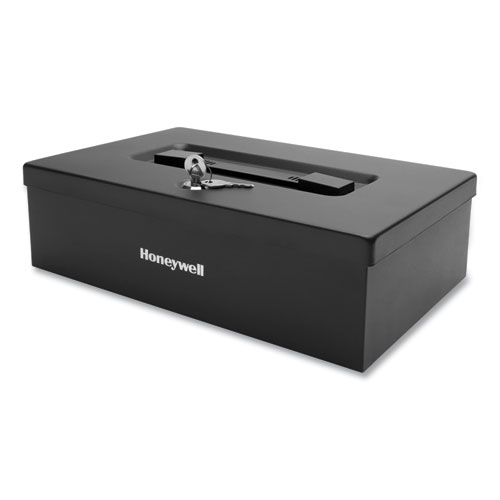 Honeywell Fire Resistant Steel Security Box with Key Lock, 12.7 x 8.8 x 4.1, Black