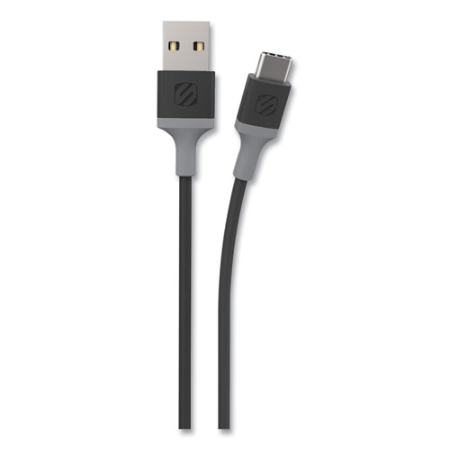 strikeLINE Braided Cable for USB-C Devices, 4 ft, Black/Gray