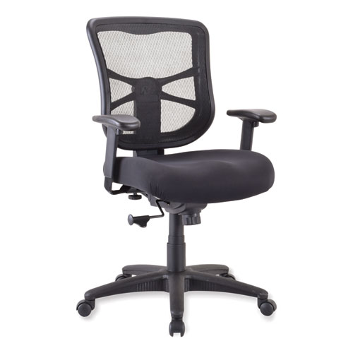 Image of Alera® Elusion Series Mesh Mid-Back Swivel/Tilt Chair, Supports Up To 275 Lb, 17.9" To 21.8" Seat Height, Black
