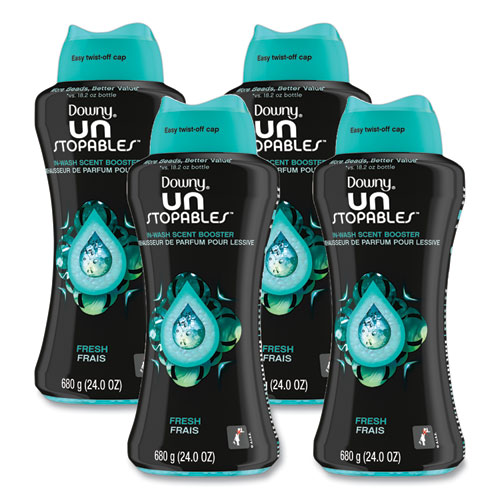 Downy® Unstopables In-Wash Scent Booster Beads, For Coin Vending Machines, Fresh Scent, 1.37 oz Canister, 156/Carton
