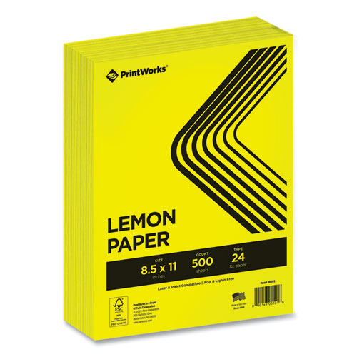 Printworks® Professional Color Paper, 24 Lb Text Weight, 8.5 X 11, Lemon Yellow, 500/Ream