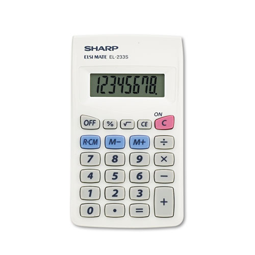 Sharp® EL233SB Pocket Calculator, 8-Digit LCD