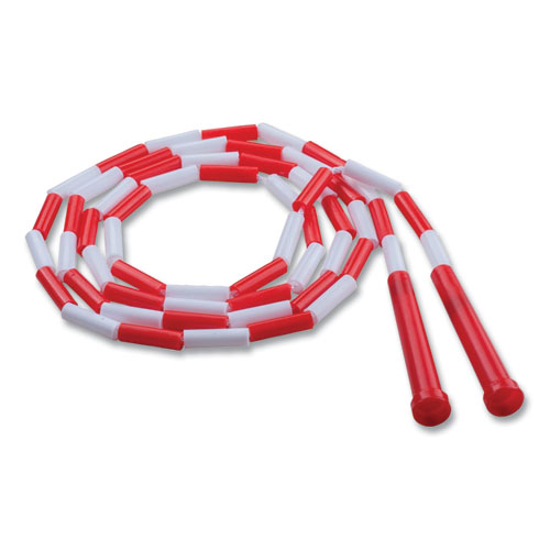 Segmented Plastic Jump Rope, 7 ft, Red/White