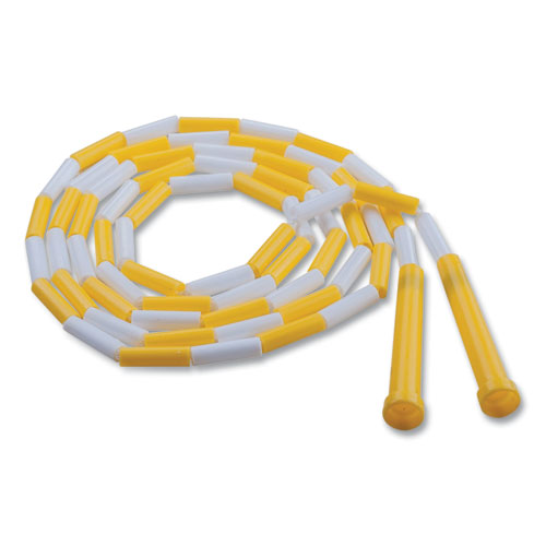 Segmented Plastic Jump Rope, 8 ft, Yellow/White