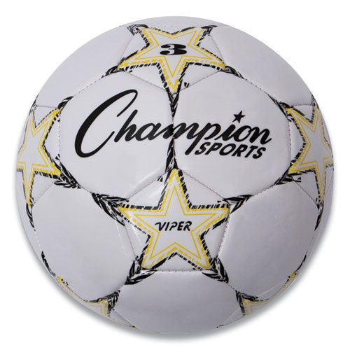 VIPER Soccer Ball, No. 3 Size, 7.25" to 7.5" Diameter, White