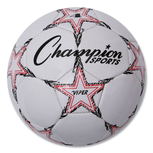 VIPER Soccer Ball, No. 4 Size, 8" to 8.25" Diameter, White