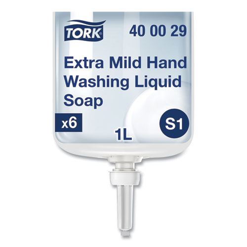 Image of Premium Extra Mild Soap, Unscented, 1 L Refill, 6/Carton