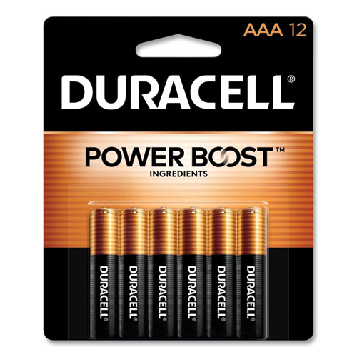 Duracell® Power Boost CopperTop Alkaline Batteries, AAA, 12/Pack