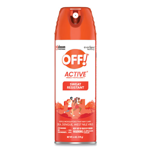 Off!® Active Insect Repellent, 6 Oz Aerosol Spray, 12/Carton