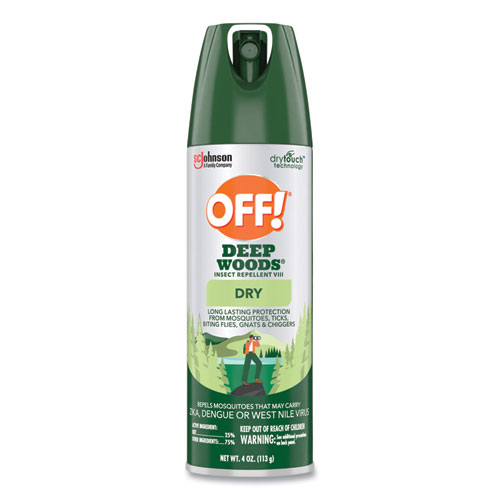 Image of Off!® Deep Woods Dry Insect Repellent, 4 Oz Aerosol Spray, Neutral, 12/Carton