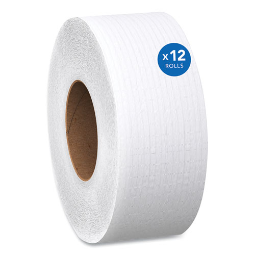Scott® Essential 100% Recycled Fiber JRT Bathroom Tissue for Business, Septic Safe, 2-Ply, White, 3.55" x 1,000 ft, 12 Rolls/Carton
