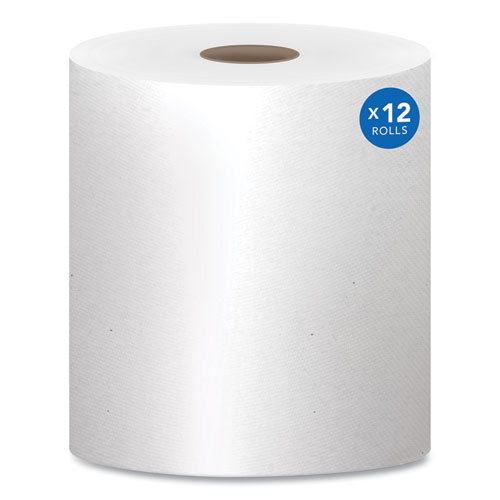 Essential High Capacity Hard Roll Towels for Business, Absorbency Pockets, 1-Ply, 8" x 1,000 ft, 1.5" Core, White,12 Rolls/CT