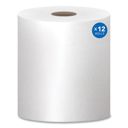 Scott® Essential Hard Roll Towels For Business, Absorbency Pockets, 1-Ply, 8" X 800 Ft,  1.5" Core, White, 12 Rolls/Carton