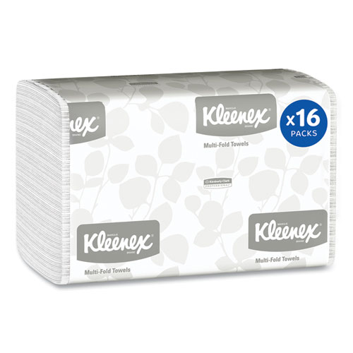 Image of Kleenex® Multi-Fold Paper Towels, 1-Ply, 9.2 X 9.4, White, 150/Pack, 16 Packs/Carton