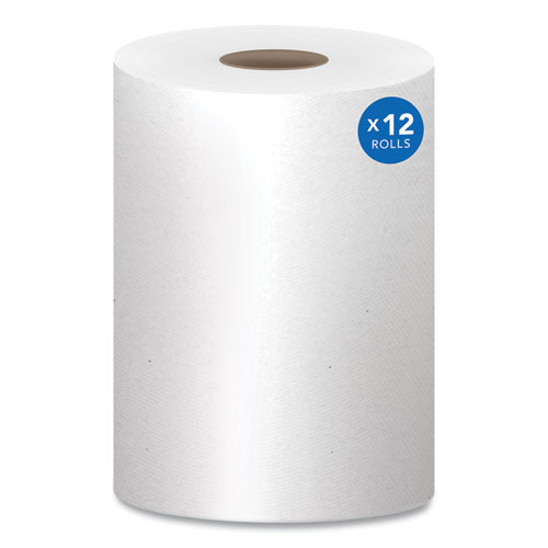 Scott® Essential Hard Roll Towels for Business, Absorbency Pockets, 1-Ply, 8" x 400 ft, 1.5" Core, White, 12 Rolls/Carton