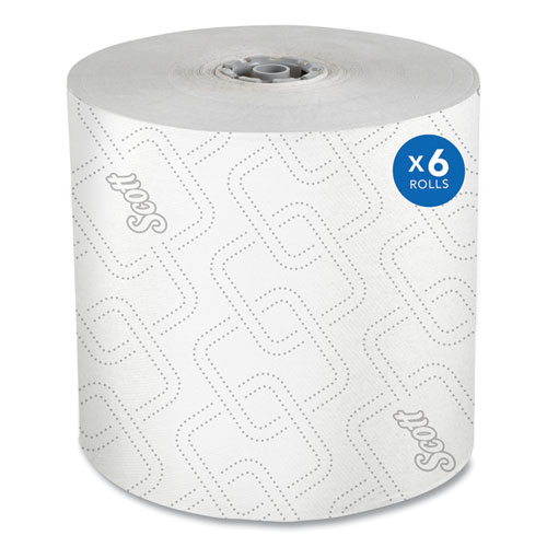 Image of Pro Hard Roll Paper Towels with Elevated Scott Design for Scott Pro Dispenser, Gray Core Only, 1-Ply, 1,150 ft, 6 Rolls/CT