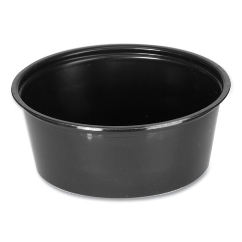Image of Portion Cups, 3.25 oz, Black, 250/Sleeve, 10 Sleeves/Carton