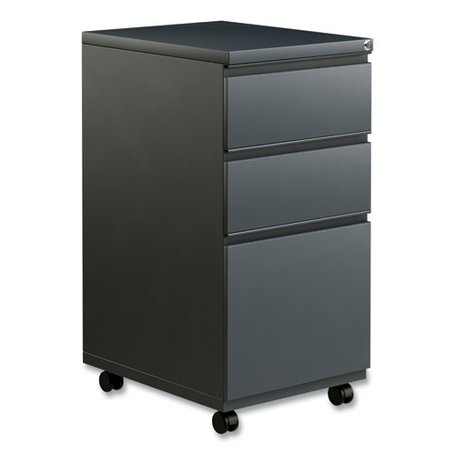 Image of Alera® File Pedestal With Full-Length Pull, Left Or Right, 3-Drawers: Box/Box/File, Legal/Letter, Charcoal, 14.96" X 19.29" X 27.75"
